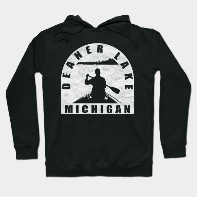 Deaner Lake Canoeing Michigan Hoodie by BirdsEyeWorks